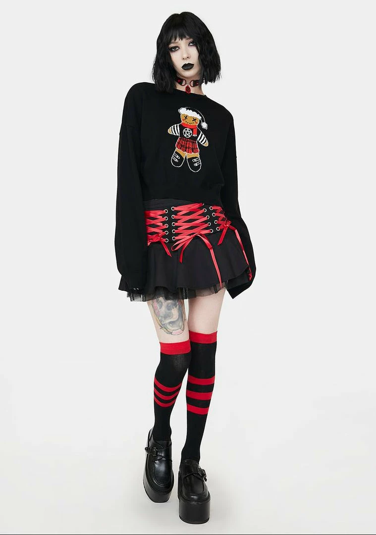 Best Sale ๐ฅ The Grave ๐ง Girls Gingergoth Man Knit Sweater ๐ 5 The Grave Girls Gingergoth Man Knit Sweater