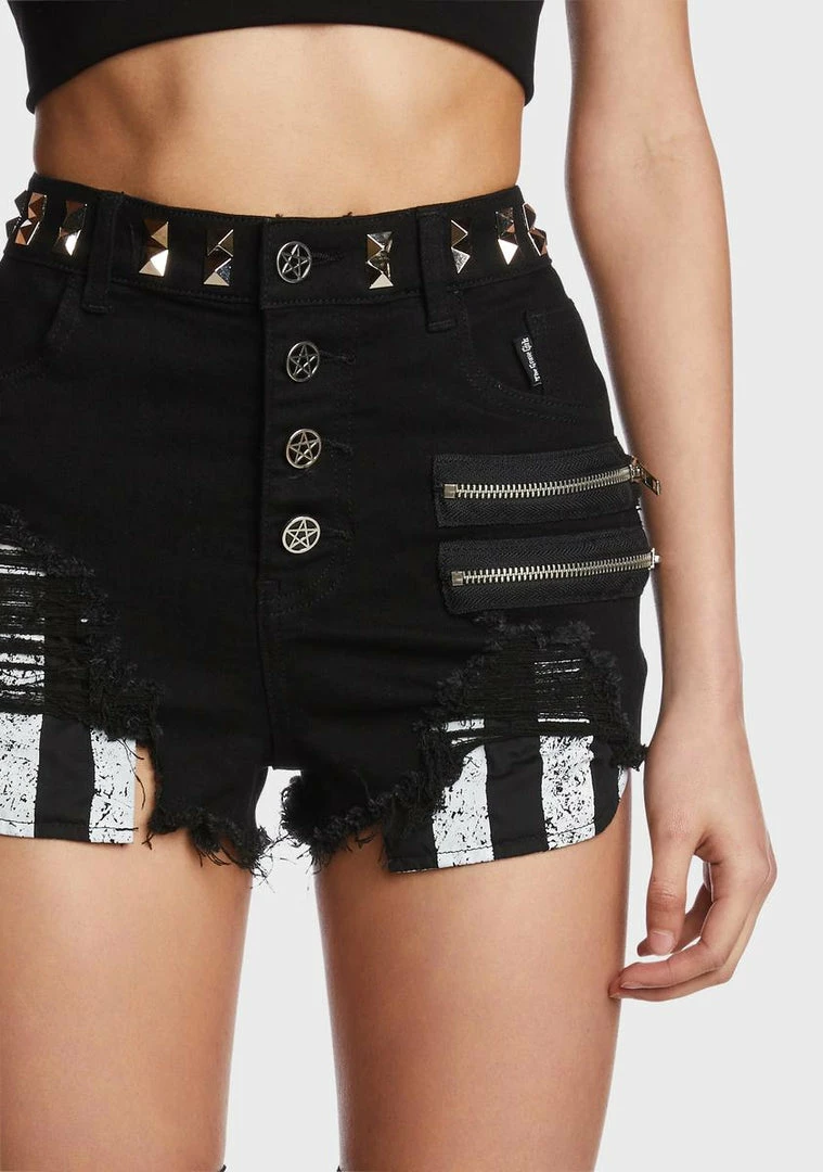 Flash Sale 🤩 The Grave 👧 Girls The Dead Instead Distressed Shorts 👏 4 The Grave Girls The Dead Instead Distressed Shorts