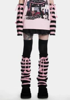 The Grave Girls Pity Me Tonight Striped Arm And Leg Warmer Set