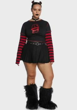 The Grave Girls Plus Snooze You Later Crop Top Long Sleeve Crop Top