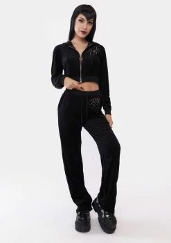 The Grave Girls Night Crawler Velour Track Pants