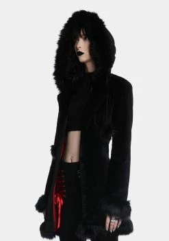 The Grave Girls Born From Darkness Faux Fur Coat Faux Fur Coats