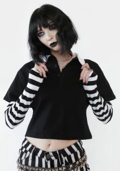 The Grave Girls Tops New Idols Layered Crop Top