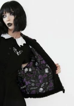 Wholesale ⭐ The Grave 👧 Girls Wings Of Doom Teddy Jacket Outerwear 🥰 11 The Grave Girls Wings Of Doom Teddy Jacket Outerwear
