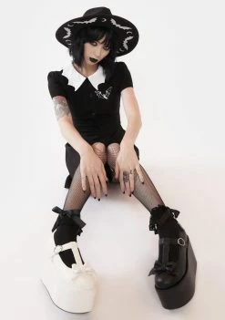 Best Sale ❤️ The Grave 👧 Girls Coven Girl Wide Brim Hat Hats ⭐ 7 The Grave Girls Coven Girl Wide Brim Hat Hats