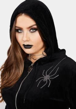 The Grave Girls Plus Night Crawler Velour Track Jacket