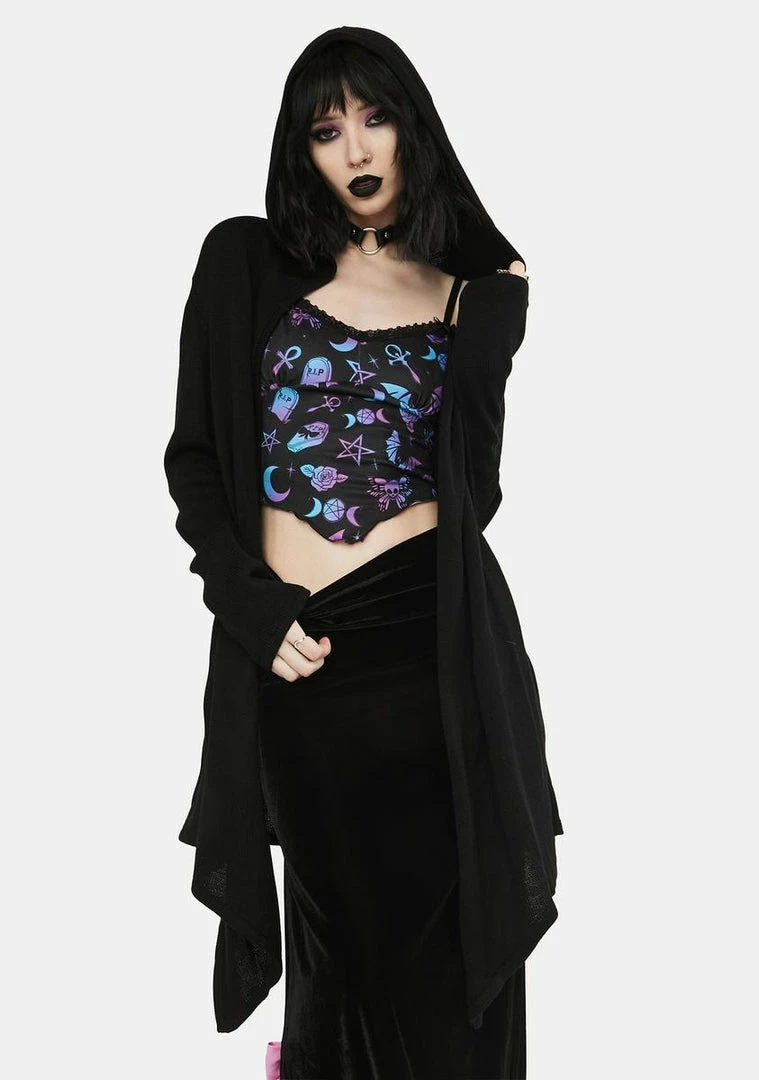 Outlet ❤️ The Grave 👧 Girls Wicked Twilight Draped Cardigan 👏 3 The Grave Girls Wicked Twilight Draped Cardigan