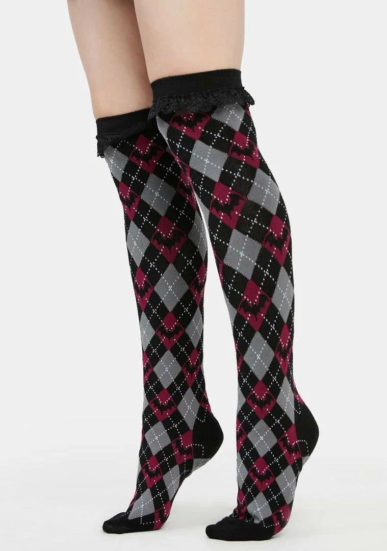 Best deal โจ The Grave ๐ง Girls Bat To School Knee-High ๐งฆ Socks ๐คฉ 4 The Grave Girls Bat To School Knee-High Socks