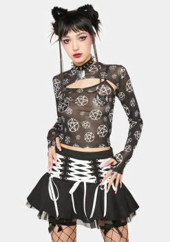 The Grave Girls Fur Real Twill Mini Skirt