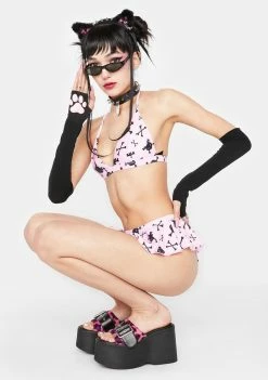 The Grave Girls Furrocious Kitty Bikini Set Bikini Sets