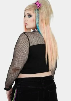 The Grave Girls Plus Virtual Escape Fishnet Top