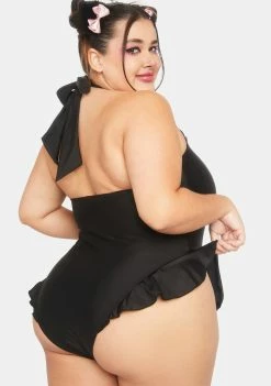 The Grave Girls Plus Divine Feline One Piece Swimsuit