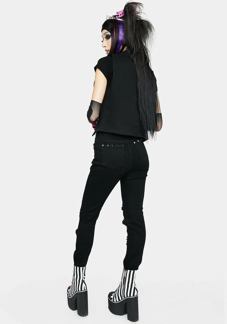 Outlet ๐ The Grave ๐ง Girls Mall Goth Skinny ๐ Jeans Skinny Pants โ๏ธ 7 The Grave Girls Mall Goth Skinny Jeans Skinny Pants