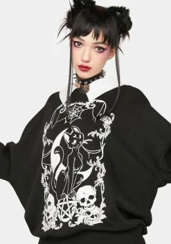 The Grave Girls Purrfect Match Collar Sweatshirt Tops