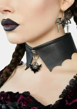 The Grave Girls Vegan Leather Choker Creature Of The Night Collared Choker