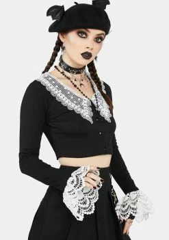 The Grave Girls Just My Type Lace Collared Top