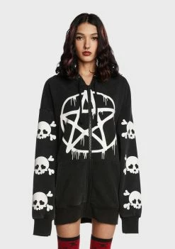 The Grave Girls Malicious Contempt Oversized Hoodie Outerwear
