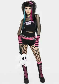 The Grave Girls Virtual Escape Fishnet Top Graphic T-Shirt