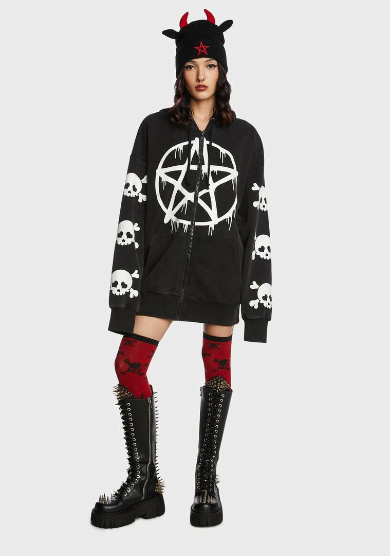 Brand new ๐ฅฐ The Grave ๐ง Girls Malicious Contempt Oversized Hoodie Outerwear โค๏ธ 7 The Grave Girls Malicious Contempt Oversized Hoodie Outerwear