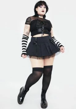 The Grave Girls Bottoms Plus Cemetery Gates Mini Skirt