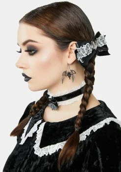 The Grave Girls Night School Bat Hair Bow Hair Clips