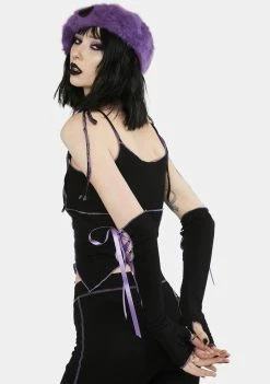 The Grave Girls Tank Crop Top Dark Trance Tank And Gloves Set