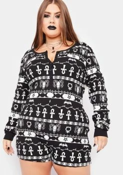 The Grave Girls Plus Made Of Mischief Thermal Romper Lingerie & Sleepwear