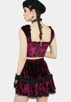 The Grave Girls Batty For You Velvet Skirt