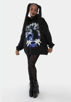 Coupon ๐ The Grave ๐ง Girls Purrrfect Moonlight Graphic Hoodie Tops โญ 8 The Grave Girls Purrrfect Moonlight Graphic Hoodie Tops