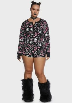 The Grave Girls Plus Revenge Served Sweet Thermal Romper