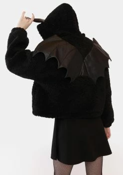 The Grave Girls Wings Of Doom Teddy Jacket Outerwear