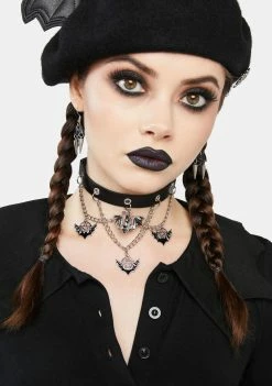 Coupon ๐ฅฐ The Grave ๐ง Girls Creature Of The Night Charm Choker Jewelry ๐ 7 The Grave Girls Creature Of The Night Charm Choker Jewelry