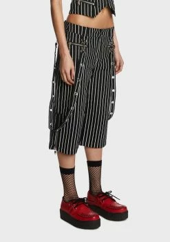The Grave Girls Bottoms Deadly Souls Pinstripe Shorts