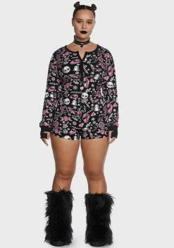 The Grave Girls Plus Revenge Served Sweet Thermal Romper