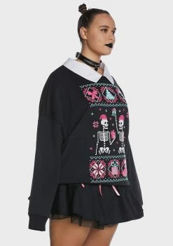 The Grave Girls Plus Kiss And Tell Oversized Sweatshirt Crewneck Sweatshirt