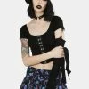 Best reviews of ๐ The Grave ๐ง Girls Dark Mood Convertible Sleeve Top Long Sleeve Crop Top ๐งจ 2 The Grave Girls Dark Mood Convertible Sleeve Top Long Sleeve Crop Top