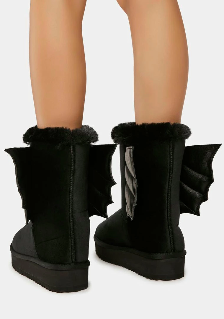 Coupon 🎉 The Grave 👧 Girls Bat To Worse Slipper 🥾 Boots 👏 7 The Grave Girls Bat To Worse Slipper Boots