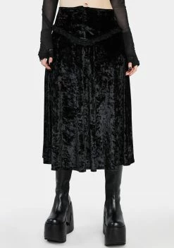 The Grave Girls Darkest Romance Velvet Midi Skirt