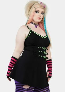 The Grave Girls Plus What's Your Status Mini Dress