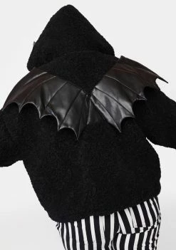 The Grave Girls Plus Wings Of Doom Teddy Jacket Outerwear