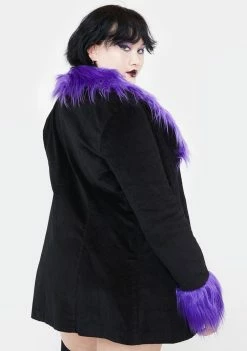 The Grave Girls Plus Fashion Forward Fairy Corduroy Jacket Faux Fur Jacket