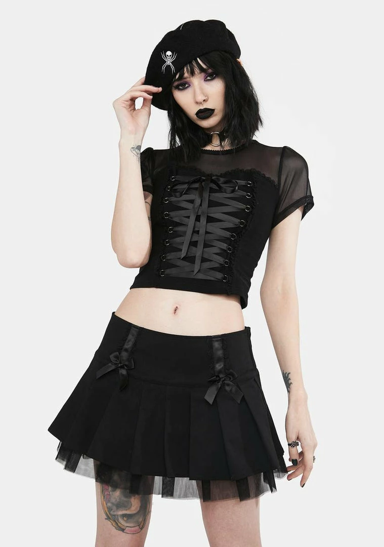 Best deal ๐ The Grave ๐ง Girls Cemetery Gates Mini ๐ Skirt ๐ 4 The Grave Girls Cemetery Gates Mini Skirt