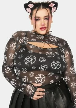 The Grave Girls Plus Darkest Point Mesh Shrug Set