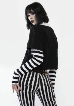 The Grave Girls Tops New Idols Layered Crop Top