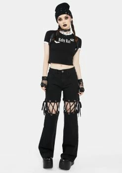 The Grave Girls Baby Got Bat Graphic Tee Graphic Crop Top