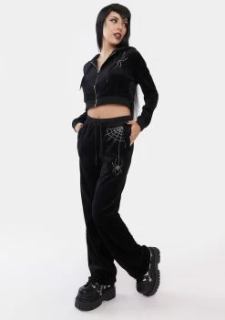 The Grave Girls Night Crawler Velour Track Pants