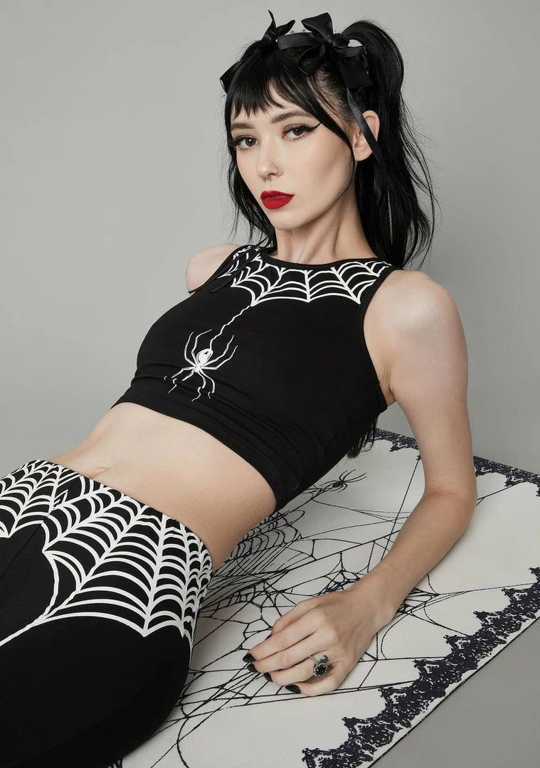 Buy 👏 The Grave 👧 Girls Web Of Secrets Sports Bra Top Tops 🥰 4 The Grave Girls Web Of Secrets Sports Bra Top Tops