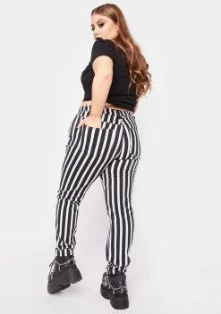 The Grave Girls Plus New Idols Striped Skinny Jeans Bottoms