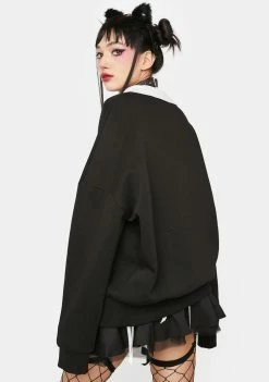 The Grave Girls Purrfect Match Collar Sweatshirt Tops