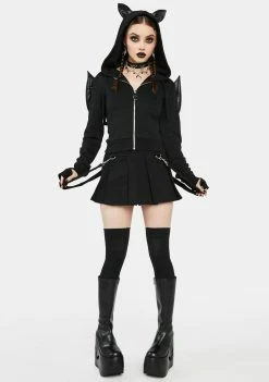 The Grave Girls Bat To Black Zip-Up Hoodie